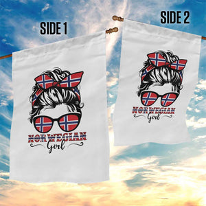 Norway Messy Bun Girl Norwegian Flag Garden Flag TS14 Print Your Wear