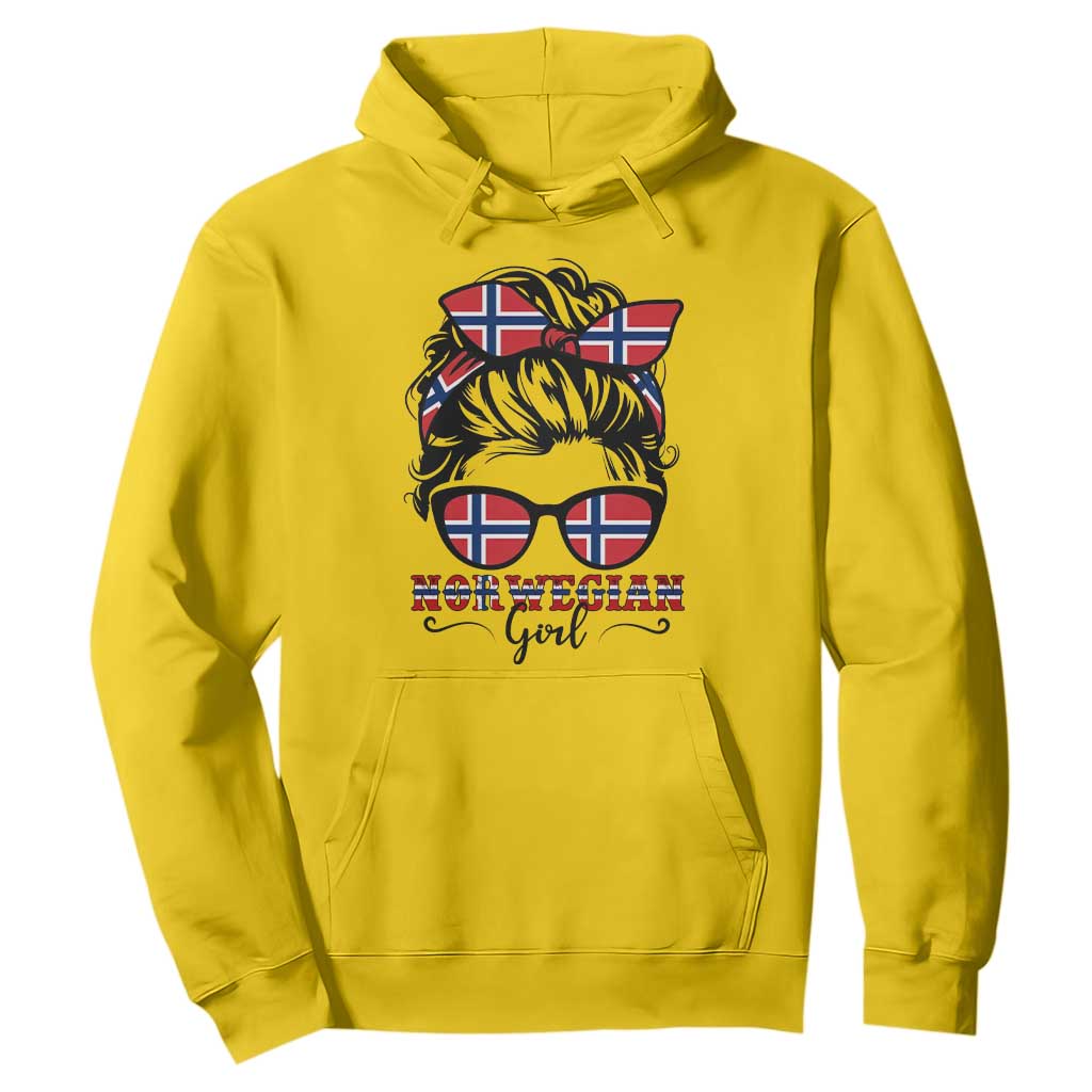 Norway Messy Bun Girl Norwegian Flag Hoodie TS14 Daisy Print Your Wear