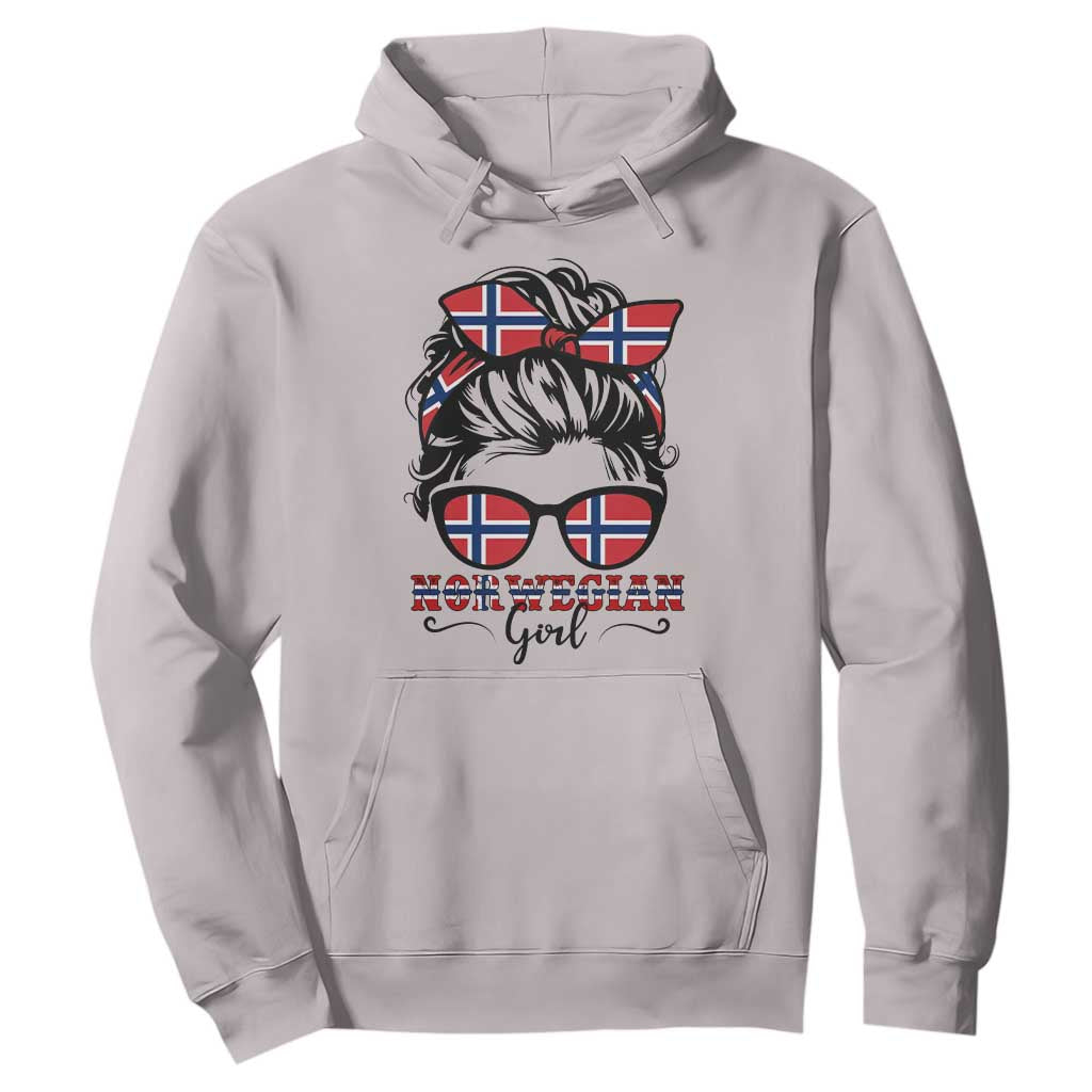 Norway Messy Bun Girl Norwegian Flag Hoodie TS14 Ice Gray Print Your Wear