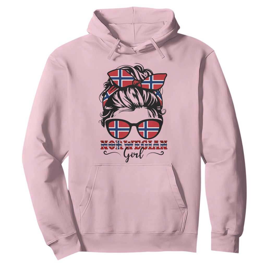 Norway Messy Bun Girl Norwegian Flag Hoodie TS14 Light Pink Print Your Wear