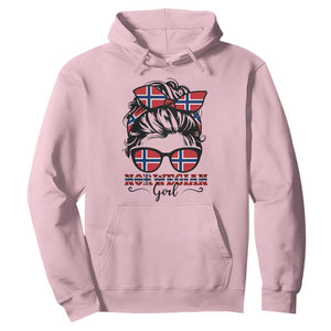 Norway Messy Bun Girl Norwegian Flag Hoodie TS14 Light Pink Print Your Wear