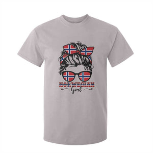 Norway Messy Bun Girl Norwegian Flag T Shirt For Kid TS14 Ice Gray Print Your Wear