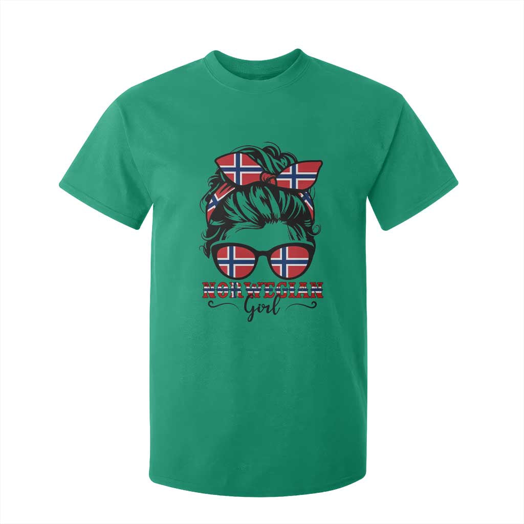Norway Messy Bun Girl Norwegian Flag T Shirt For Kid TS14 Irish Green Print Your Wear