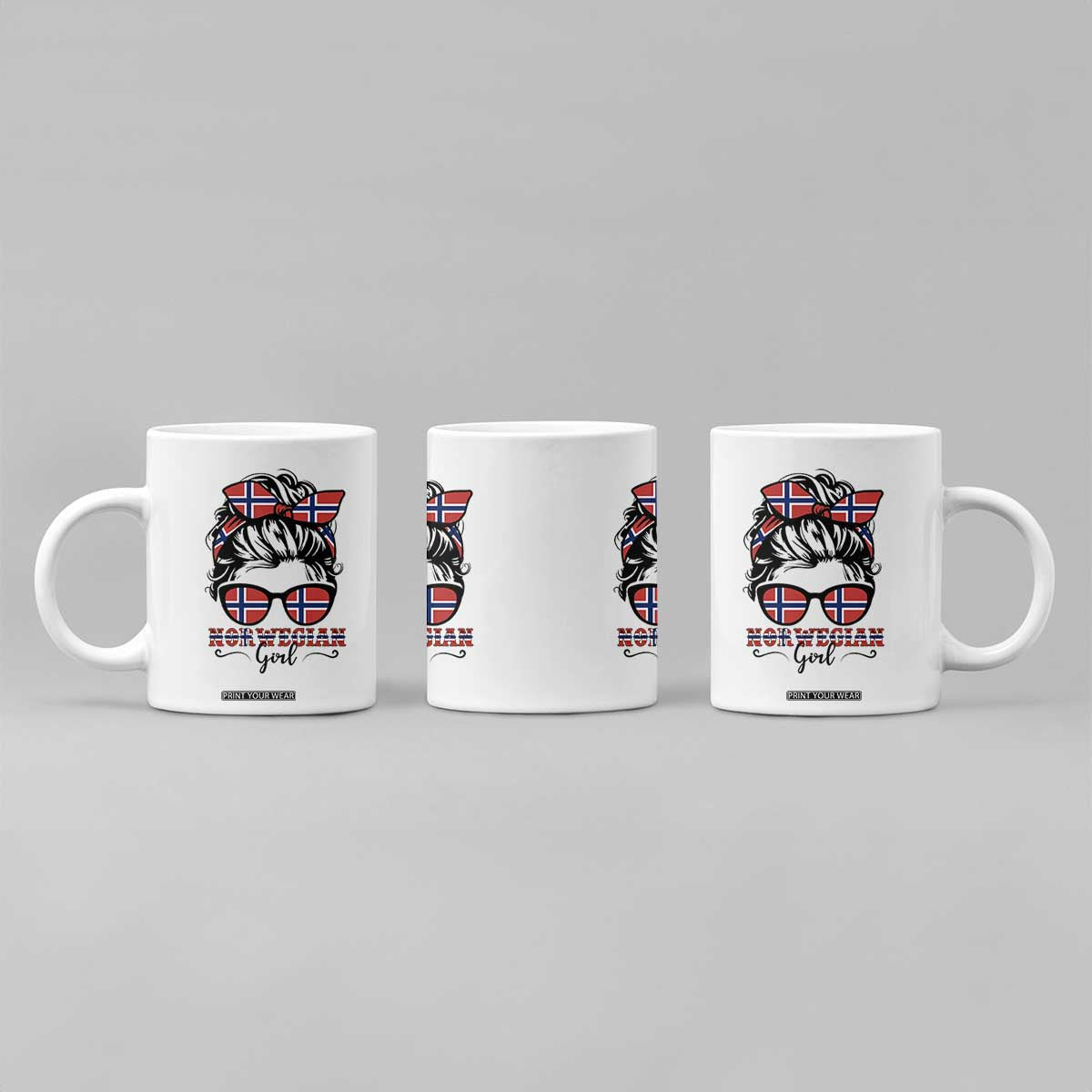 Norway Messy Bun Girl Norwegian Flag Coffee Mug TS14 Print Your Wear