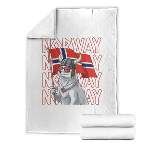 Norwegian Forest Cat Norway Flag Norge Pride Throw Blanket TS14 White Print Your Wear