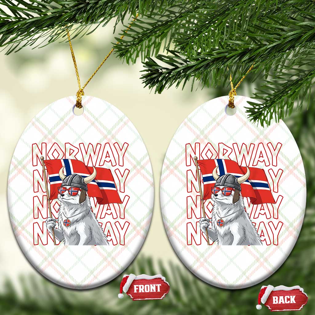 Norwegian Forest Cat Norway Flag Norge Pride Ceramic Ornament TS14 Print Your Wear