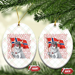 Norwegian Forest Cat Norway Flag Norge Pride Ceramic Ornament TS14 Print Your Wear