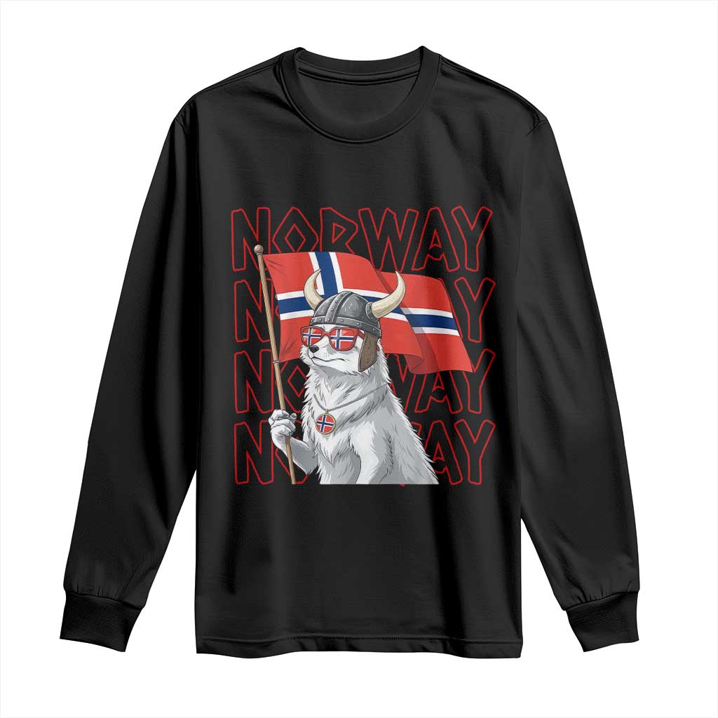 Norwegian Forest Cat Norway Flag Norge Pride Long Sleeve Shirt TS14 Black Print Your Wear