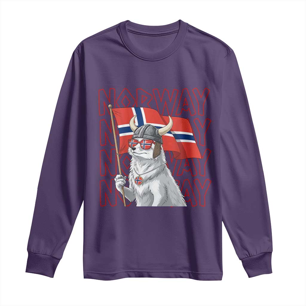 Norwegian Forest Cat Norway Flag Norge Pride Long Sleeve Shirt TS14 Purple Print Your Wear