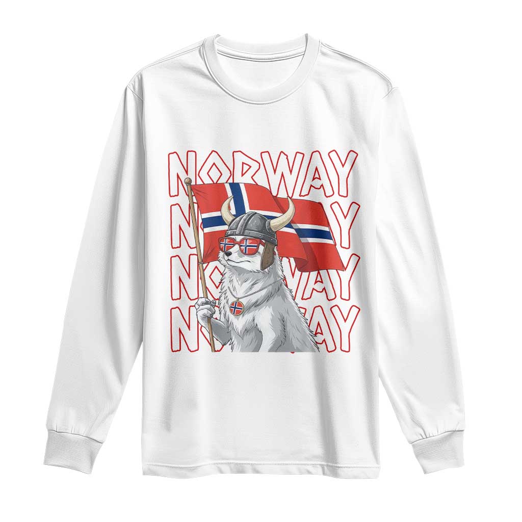 Norwegian Forest Cat Norway Flag Norge Pride Long Sleeve Shirt TS14 White Print Your Wear