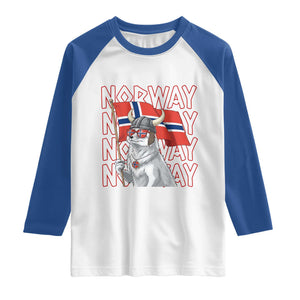 Norwegian Forest Cat Norway Flag Norge Pride Raglan Shirt TS14 White Royal Print Your Wear