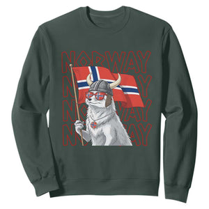 Norwegian Forest Cat Norway Flag Norge Pride Sweatshirt TS14 Dark Forest Green Print Your Wear