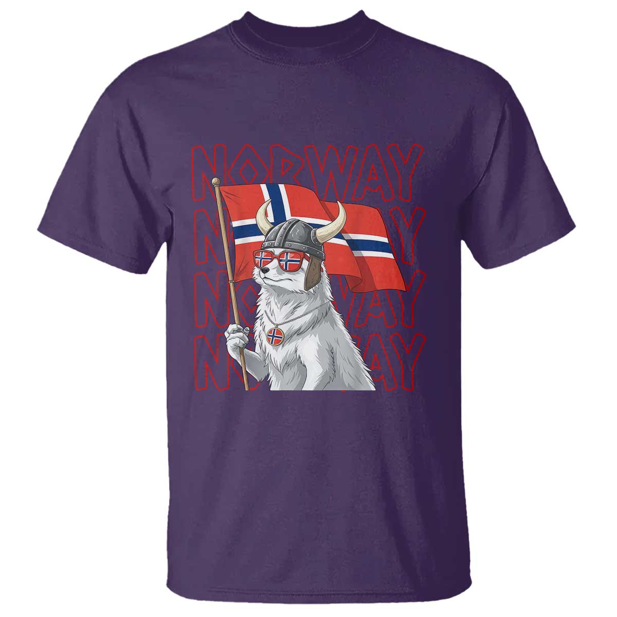 Norwegian Forest Cat Norway Flag Norge Pride T Shirt TS14 Purple Print Your Wear