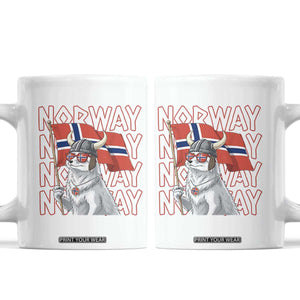 Norwegian Forest Cat Norway Flag Norge Pride Coffee Mug TS14 White Print Your Wear