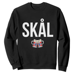 Skål Cheers in Norwegian Norway Sweatshirt Funny Drinking Beer Norwegian Scandinavian TS14 Black Print Your Wear