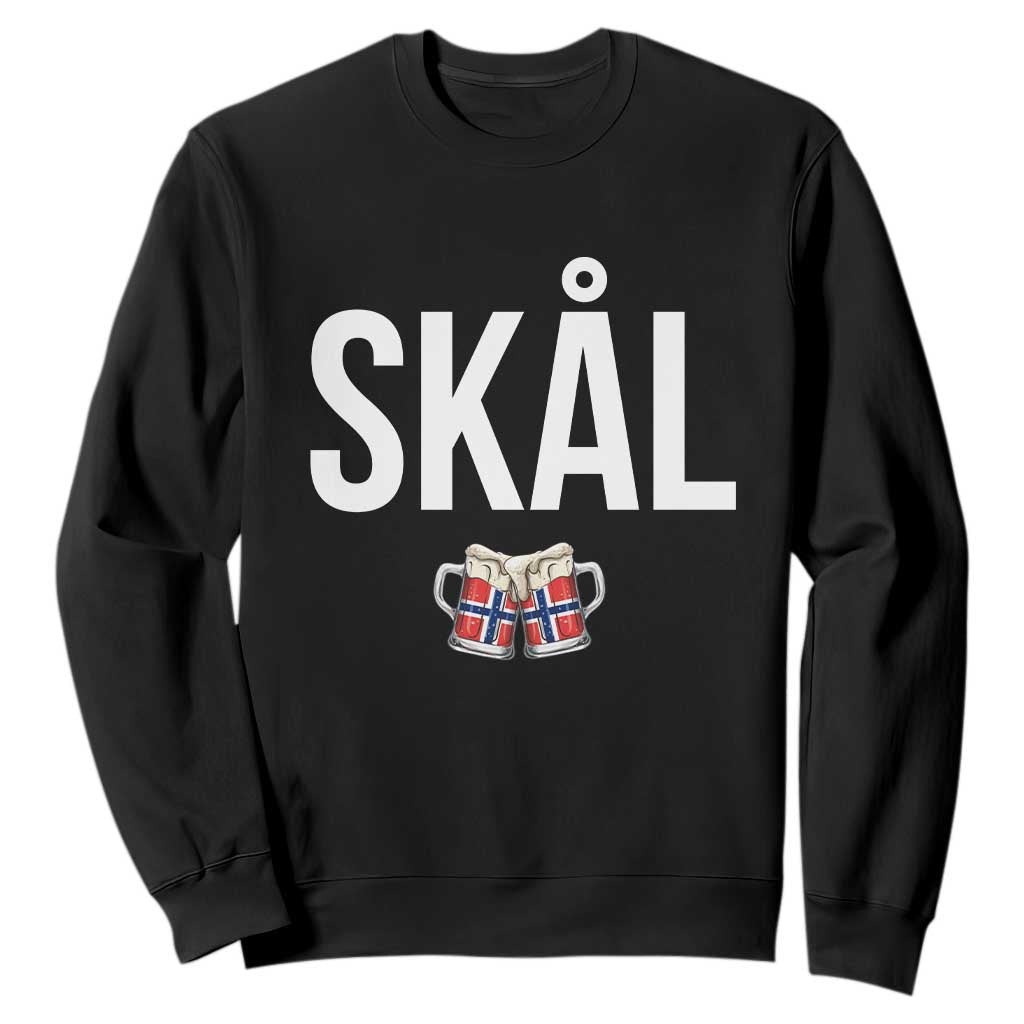 Skål Cheers in Norwegian Norway Sweatshirt Funny Drinking Beer Norwegian Scandinavian TS14 Black Print Your Wear