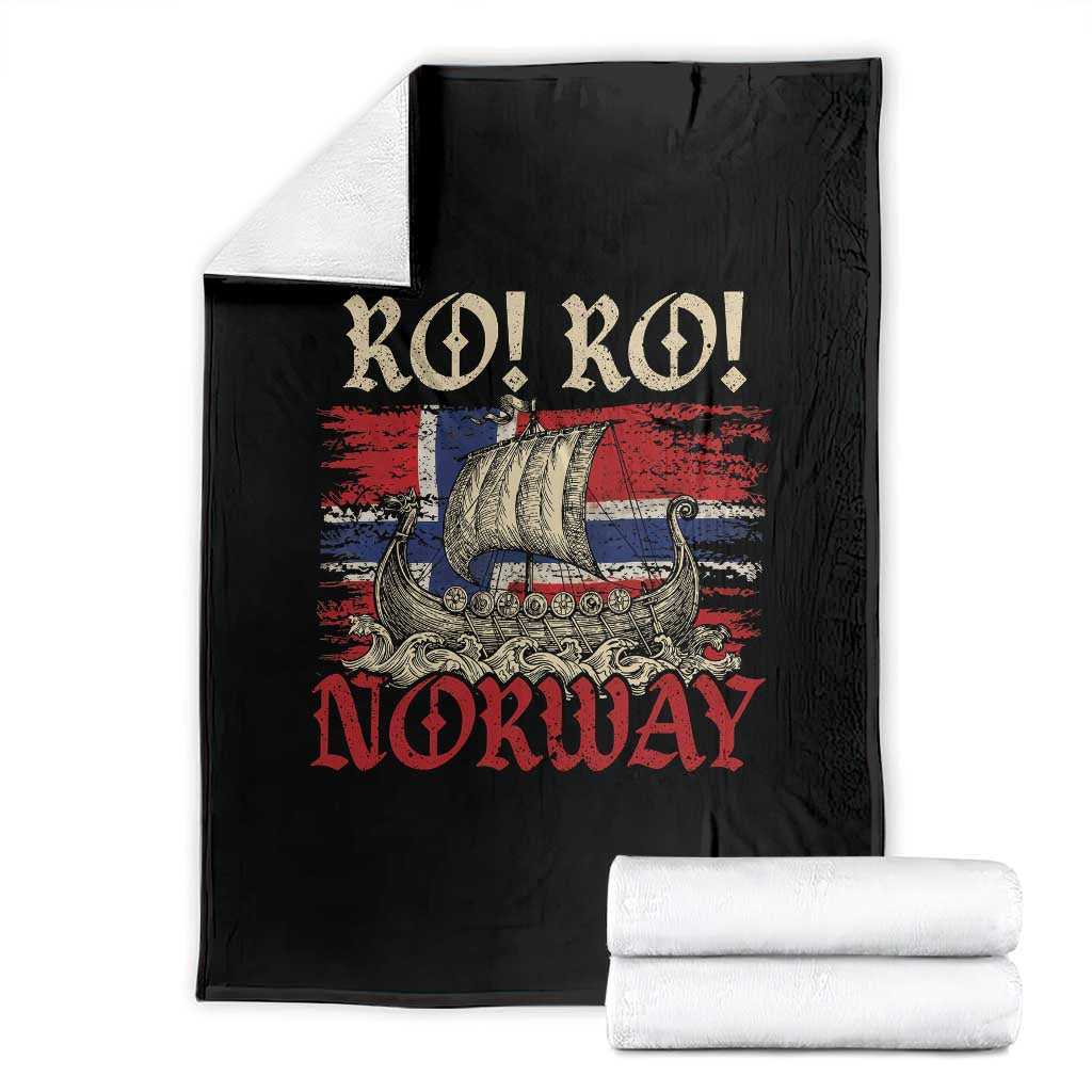 Ro Ro Norwegian Viking Ship Norway Flag Throw Blanket TS14 Black Print Your Wear