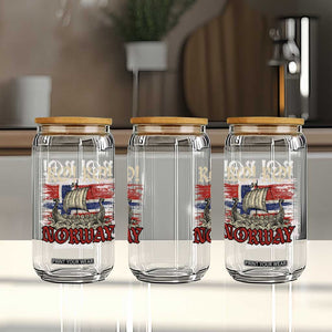 Ro Ro Norwegian Viking Ship Norway Flag Glass Can TS14 Print Your Wear