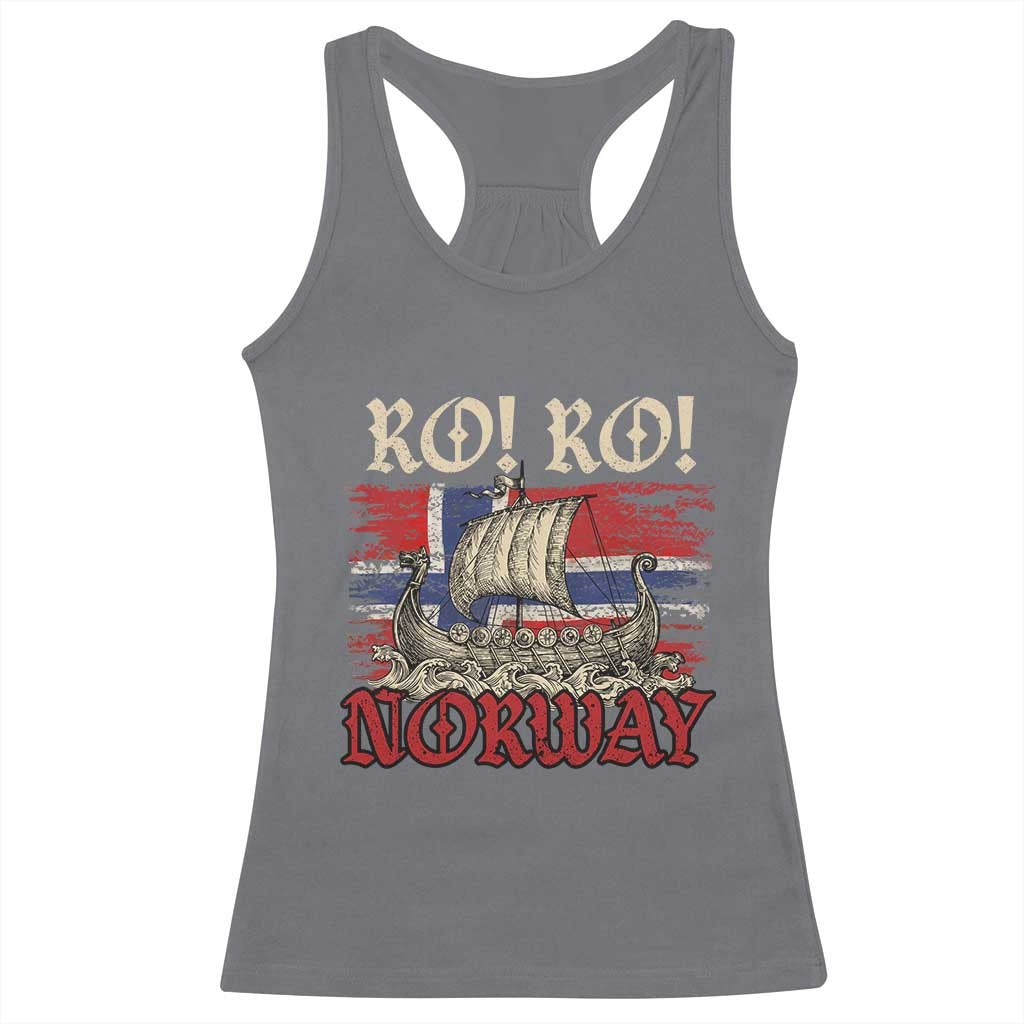 Ro Ro Norwegian Viking Ship Norway Flag Racerback Tank Top TS14 Charcoal Print Your Wear