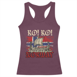 Ro Ro Norwegian Viking Ship Norway Flag Racerback Tank Top TS14 Maroon Print Your Wear