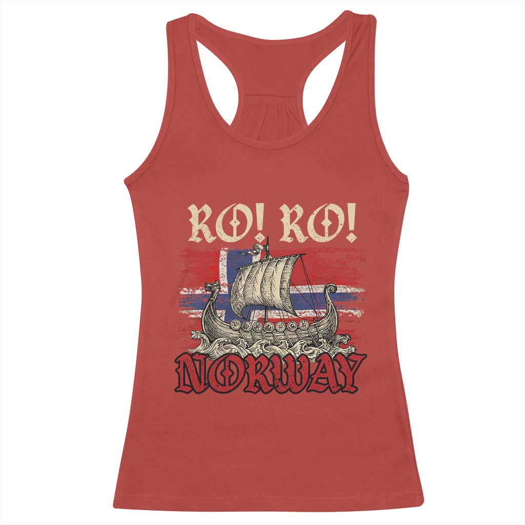 Ro Ro Norwegian Viking Ship Norway Flag Racerback Tank Top TS14 Red Print Your Wear