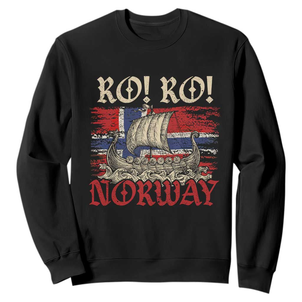 Ro Ro Norwegian Viking Ship Norway Flag Sweatshirt TS14 Black Print Your Wear