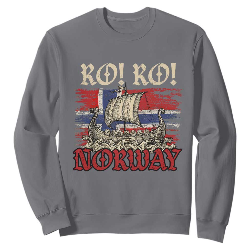 Ro Ro Norwegian Viking Ship Norway Flag Sweatshirt TS14 Charcoal Print Your Wear