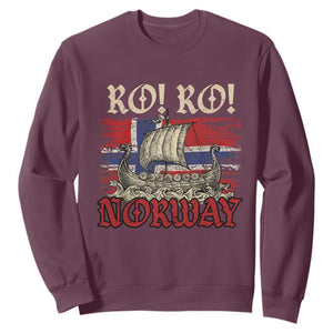 Ro Ro Norwegian Viking Ship Norway Flag Sweatshirt TS14 Maroon Print Your Wear