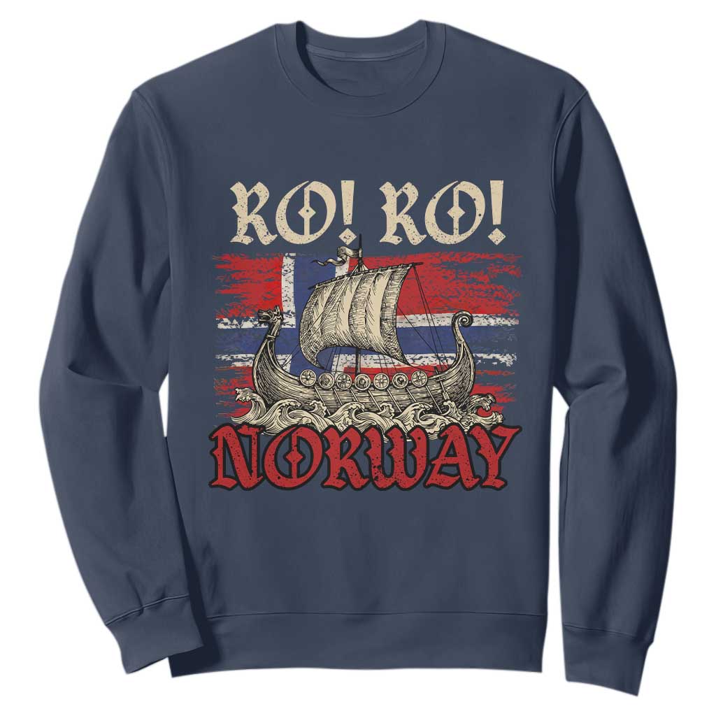 Ro Ro Norwegian Viking Ship Norway Flag Sweatshirt TS14 Navy Print Your Wear