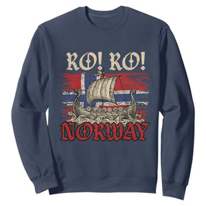 Ro Ro Norwegian Viking Ship Norway Flag Sweatshirt TS14 Navy Print Your Wear