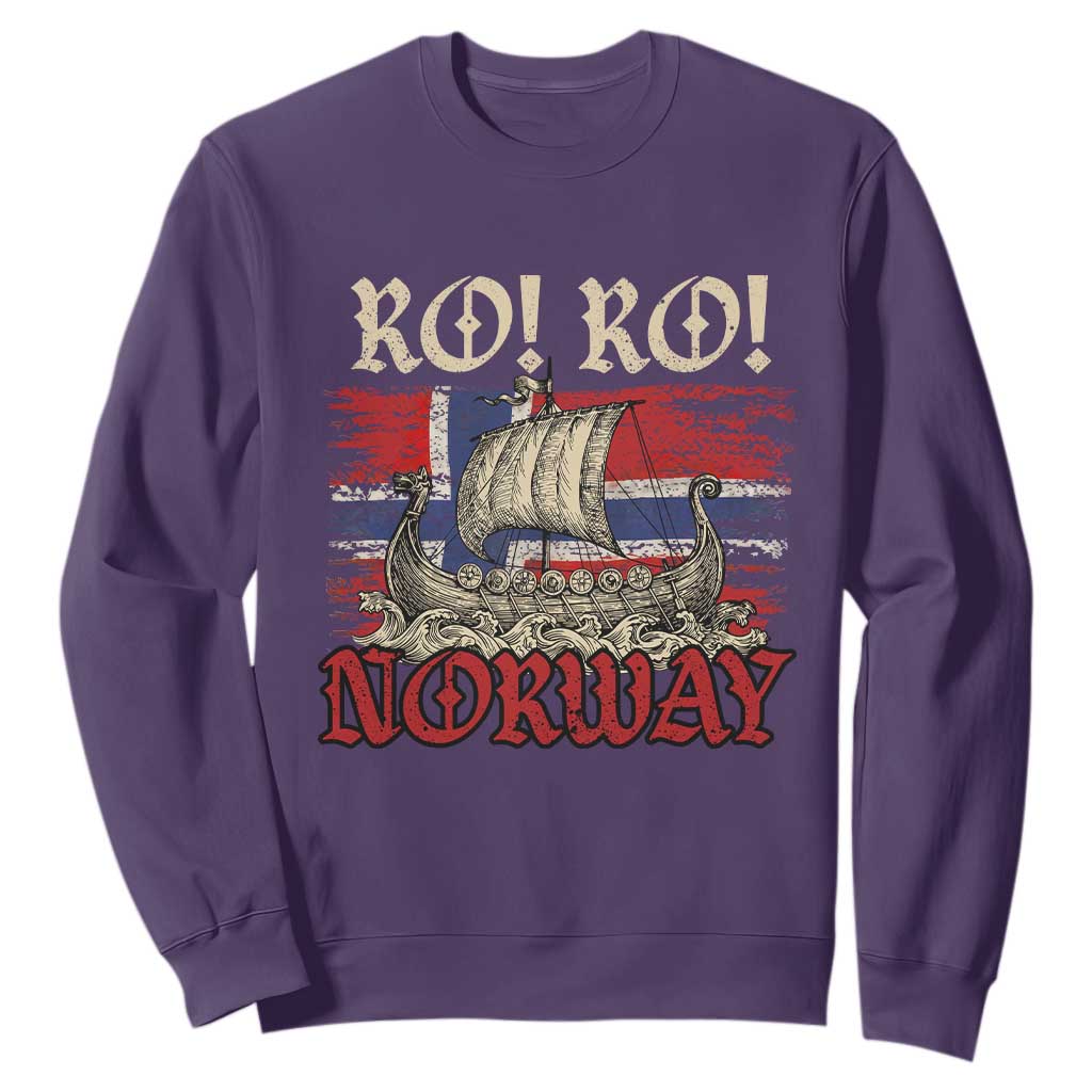 Ro Ro Norwegian Viking Ship Norway Flag Sweatshirt TS14 Purple Print Your Wear