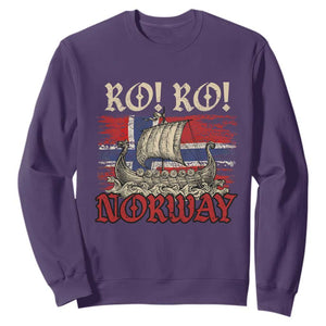 Ro Ro Norwegian Viking Ship Norway Flag Sweatshirt TS14 Purple Print Your Wear