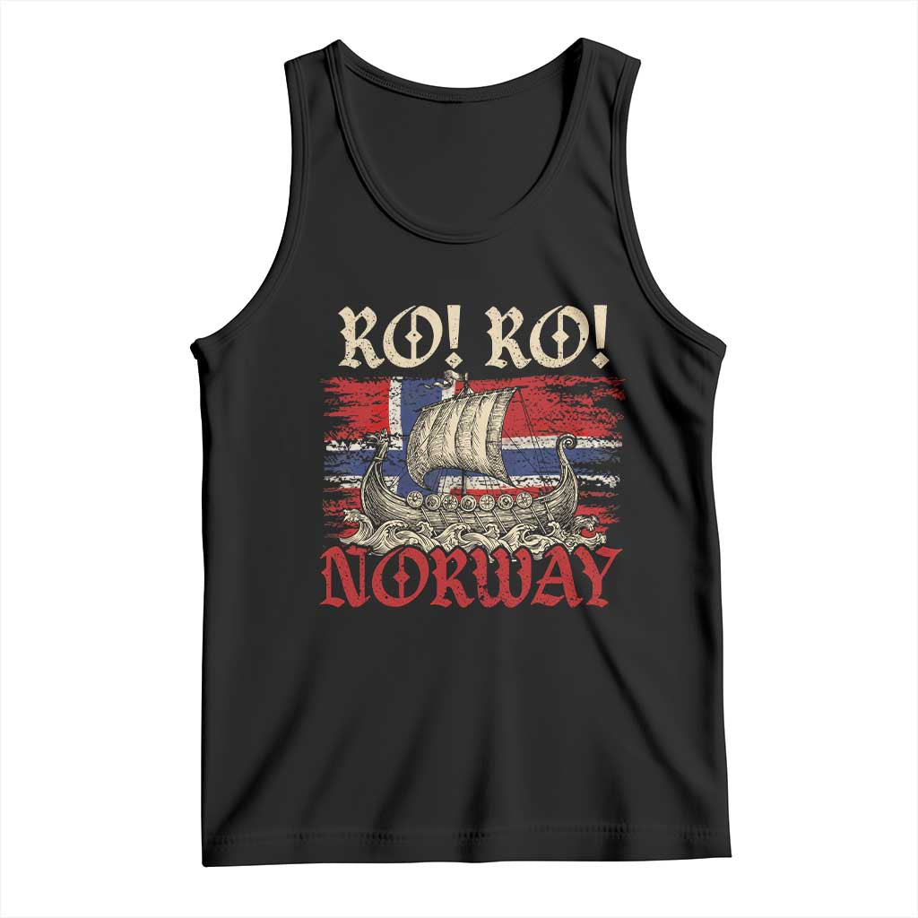 Ro Ro Norwegian Viking Ship Norway Flag Tank Top TS14 Black Print Your Wear