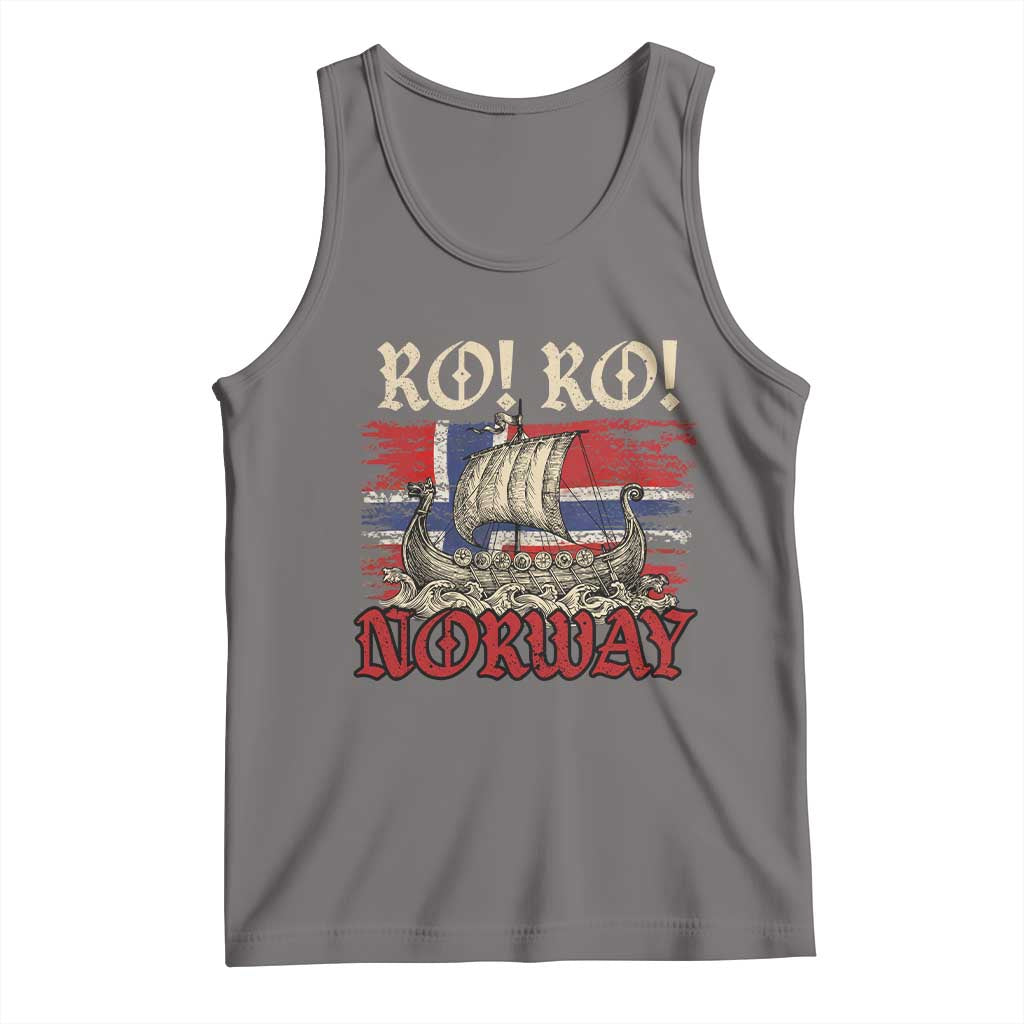 Ro Ro Norwegian Viking Ship Norway Flag Tank Top TS14 Deep Heather Print Your Wear