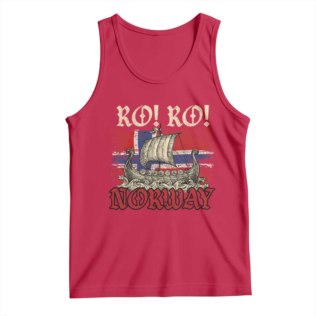 Ro Ro Norwegian Viking Ship Norway Flag Tank Top TS14 Red Print Your Wear