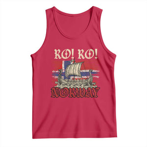 Ro Ro Norwegian Viking Ship Norway Flag Tank Top TS14 Red Print Your Wear