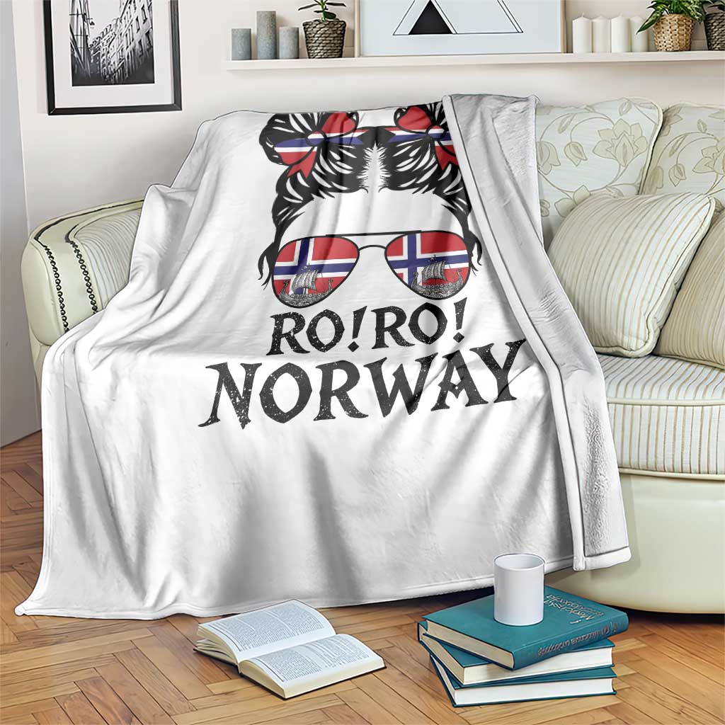 Ro Ro Norwegian Viking Ship Throw Blanket Norway Flag Messy Bun Girl TS14 Print Your Wear