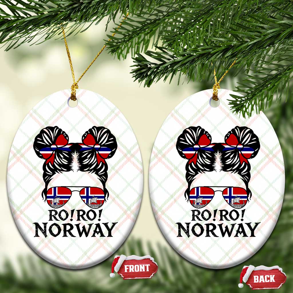 Ro Ro Norwegian Viking Ship Ceramic Ornament Norway Flag Messy Bun Girl TS14 Print Your Wear