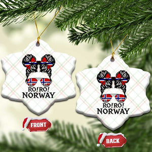 Ro Ro Norwegian Viking Ship Ceramic Ornament Norway Flag Messy Bun Girl TS14 Print Your Wear
