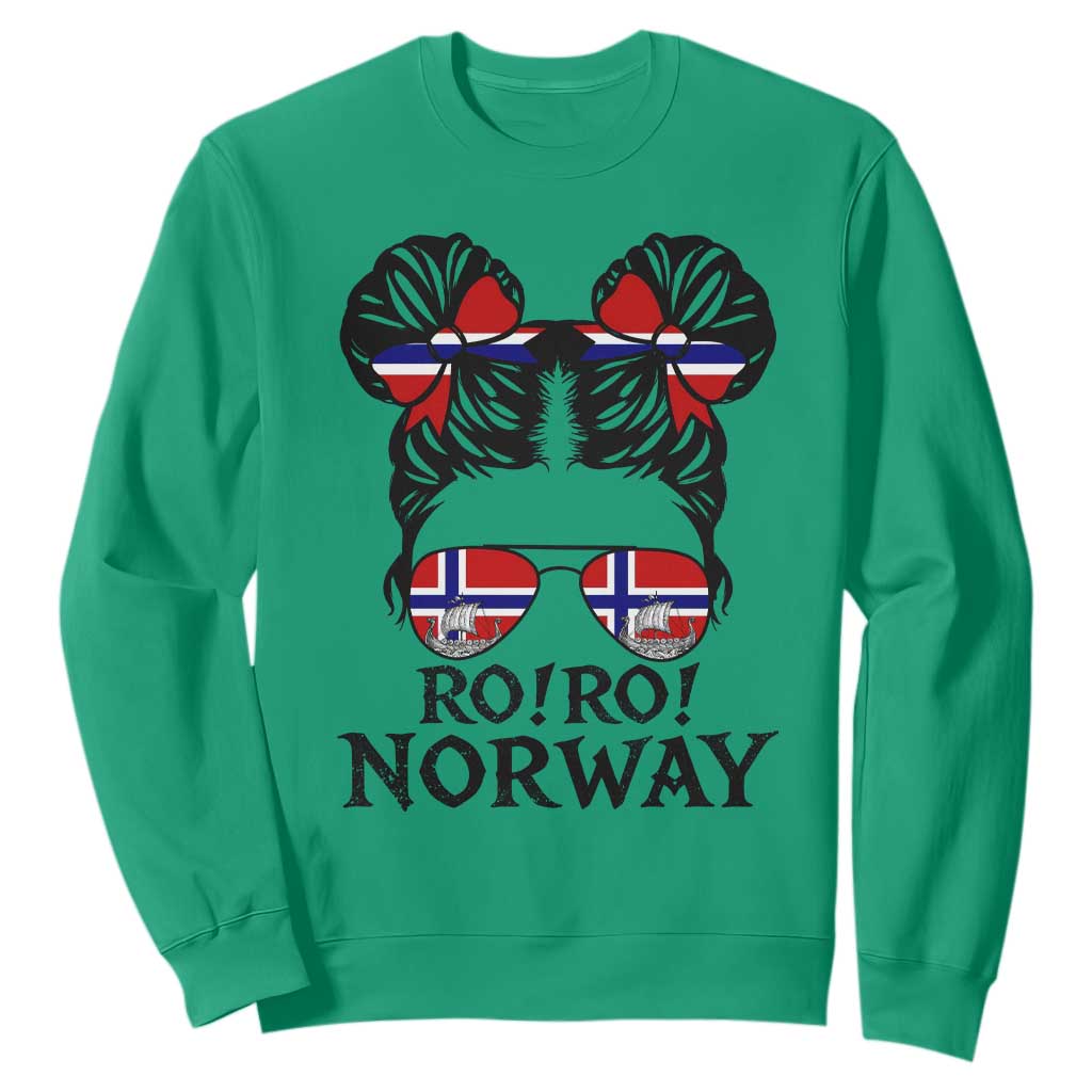 Ro Ro Norwegian Viking Ship Sweatshirt Norway Flag Messy Bun Girl TS14 Irish Green Print Your Wear