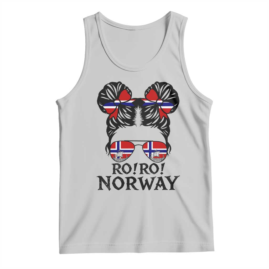Ro Ro Norwegian Viking Ship Tank Top Norway Flag Messy Bun Girl TS14 Ash Print Your Wear