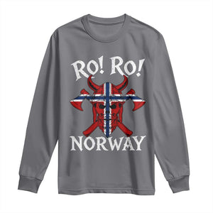 Ro Ro Norwegian Viking Blood Skull Norway Flag Pride Long Sleeve Shirt TS14 Charcoal Print Your Wear