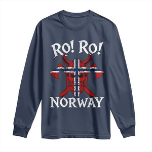 Ro Ro Norwegian Viking Blood Skull Norway Flag Pride Long Sleeve Shirt TS14 Navy Print Your Wear