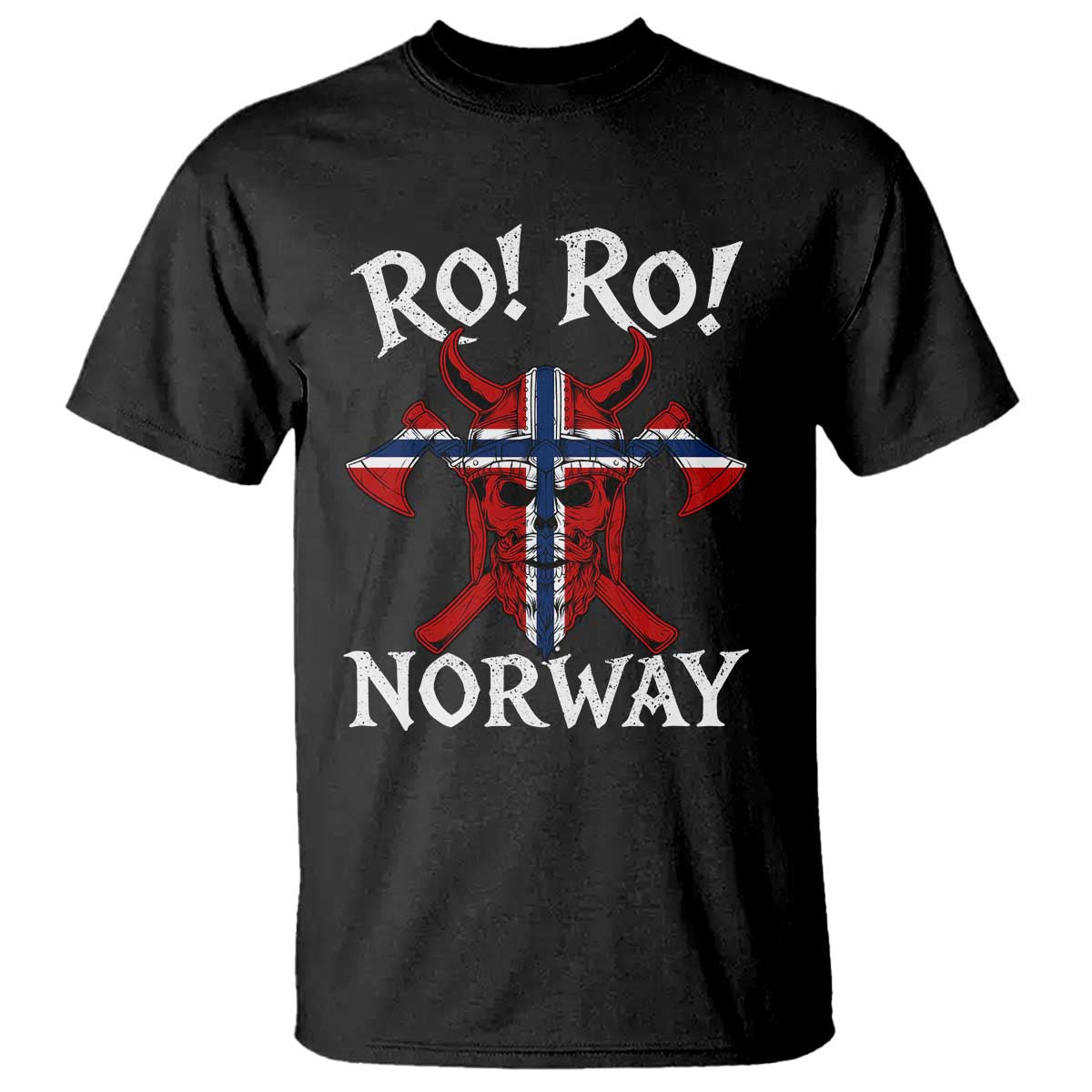 Ro Ro Norwegian Viking Blood Skull Norway Flag Pride T Shirt TS14 Black Print Your Wear