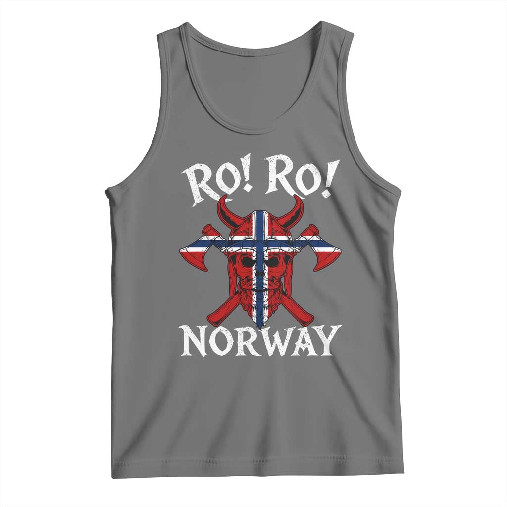 Ro Ro Norwegian Viking Blood Skull Norway Flag Pride Tank Top TS14 Black Heather Print Your Wear