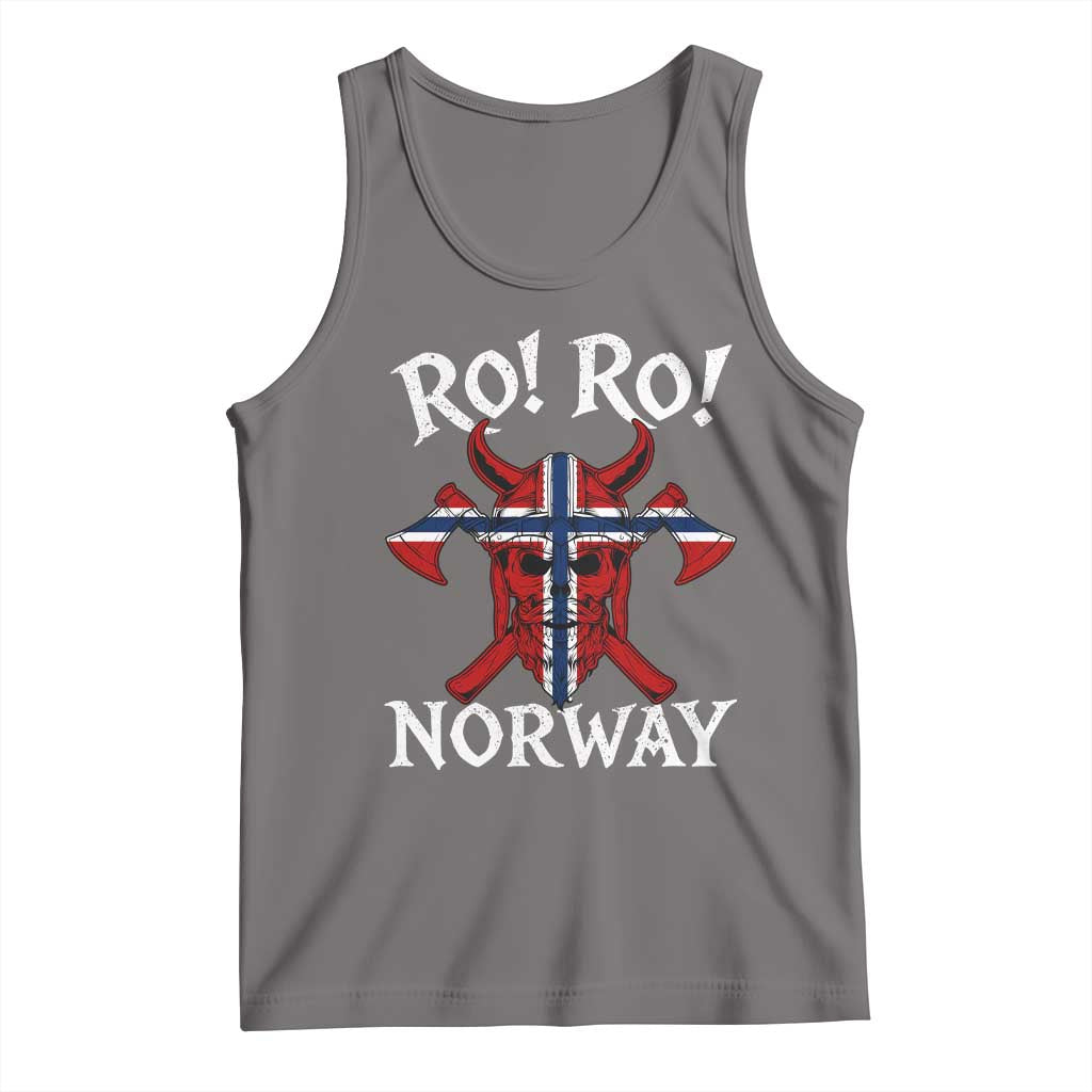 Ro Ro Norwegian Viking Blood Skull Norway Flag Pride Tank Top TS14 Deep Heather Print Your Wear