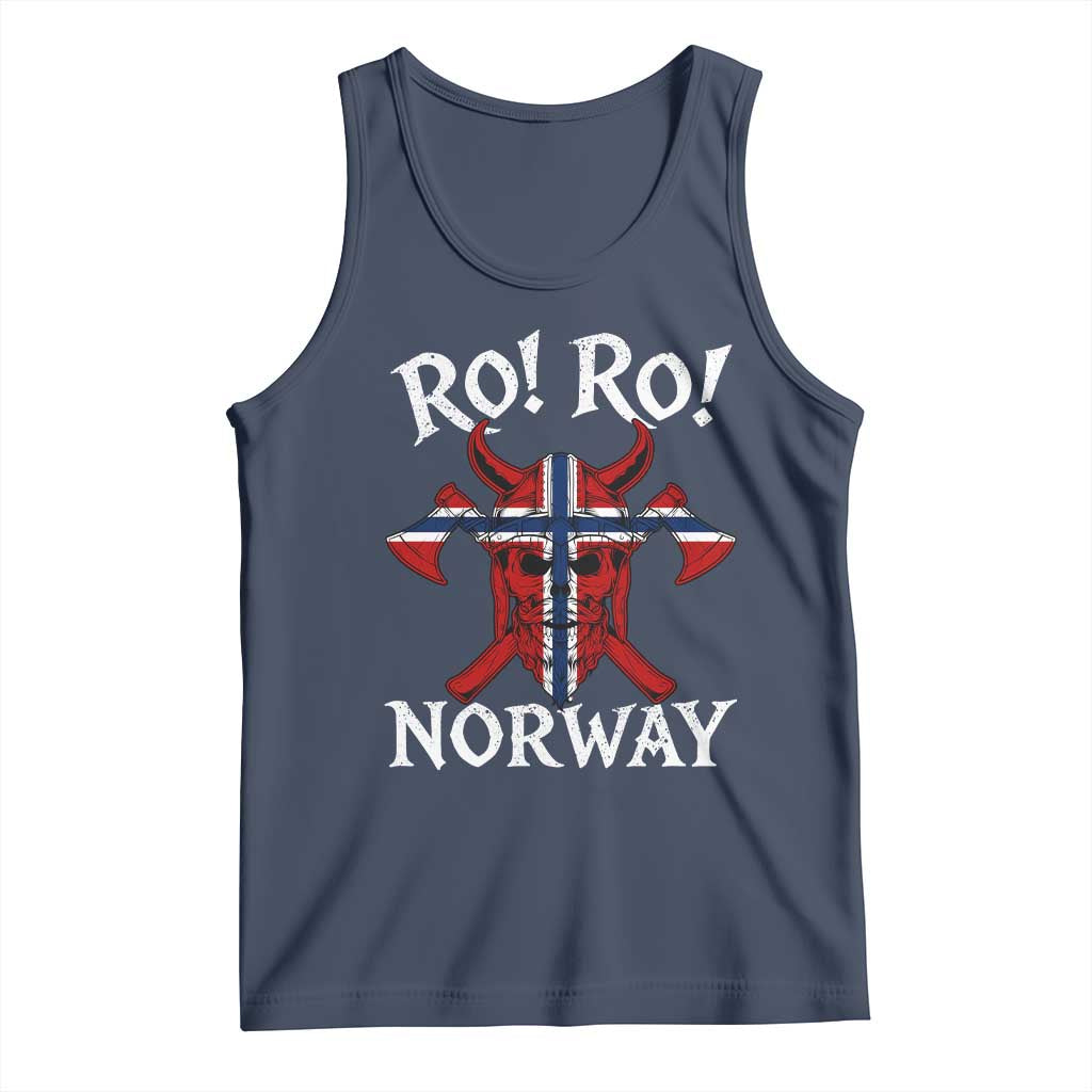 Ro Ro Norwegian Viking Blood Skull Norway Flag Pride Tank Top TS14 Navy Print Your Wear