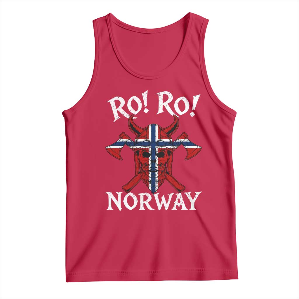Ro Ro Norwegian Viking Blood Skull Norway Flag Pride Tank Top TS14 Red Print Your Wear