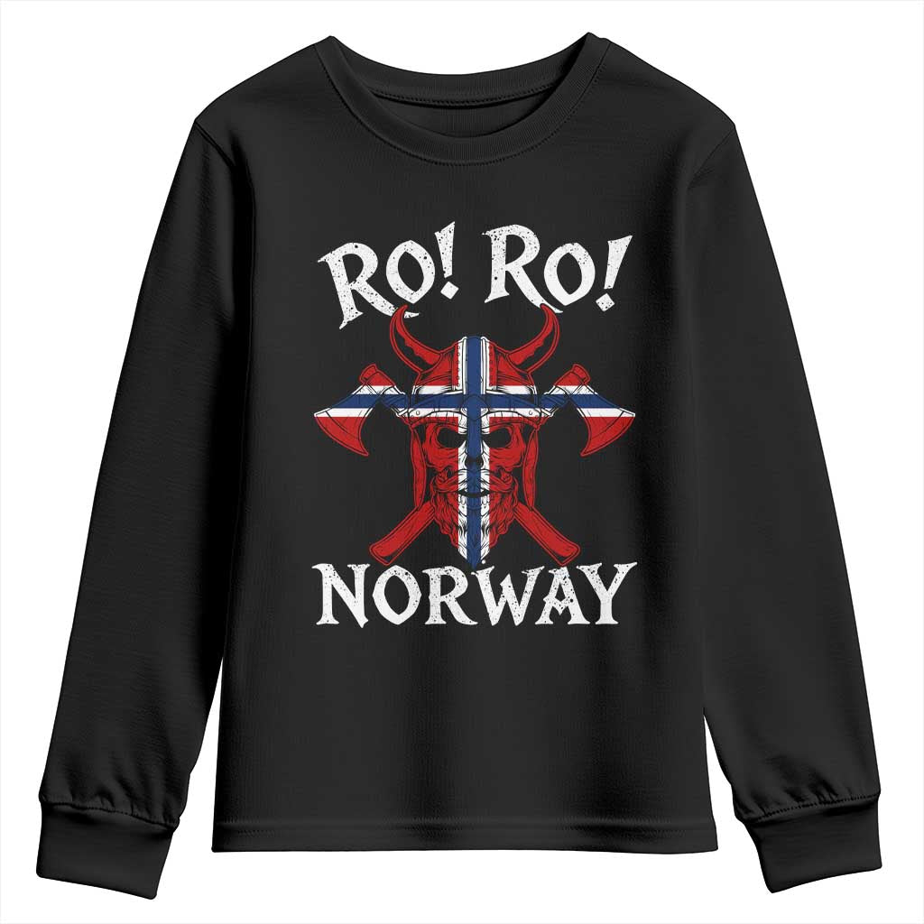 Ro Ro Norwegian Viking Blood Skull Norway Flag Pride Youth Sweatshirt TS14 Black Print Your Wear