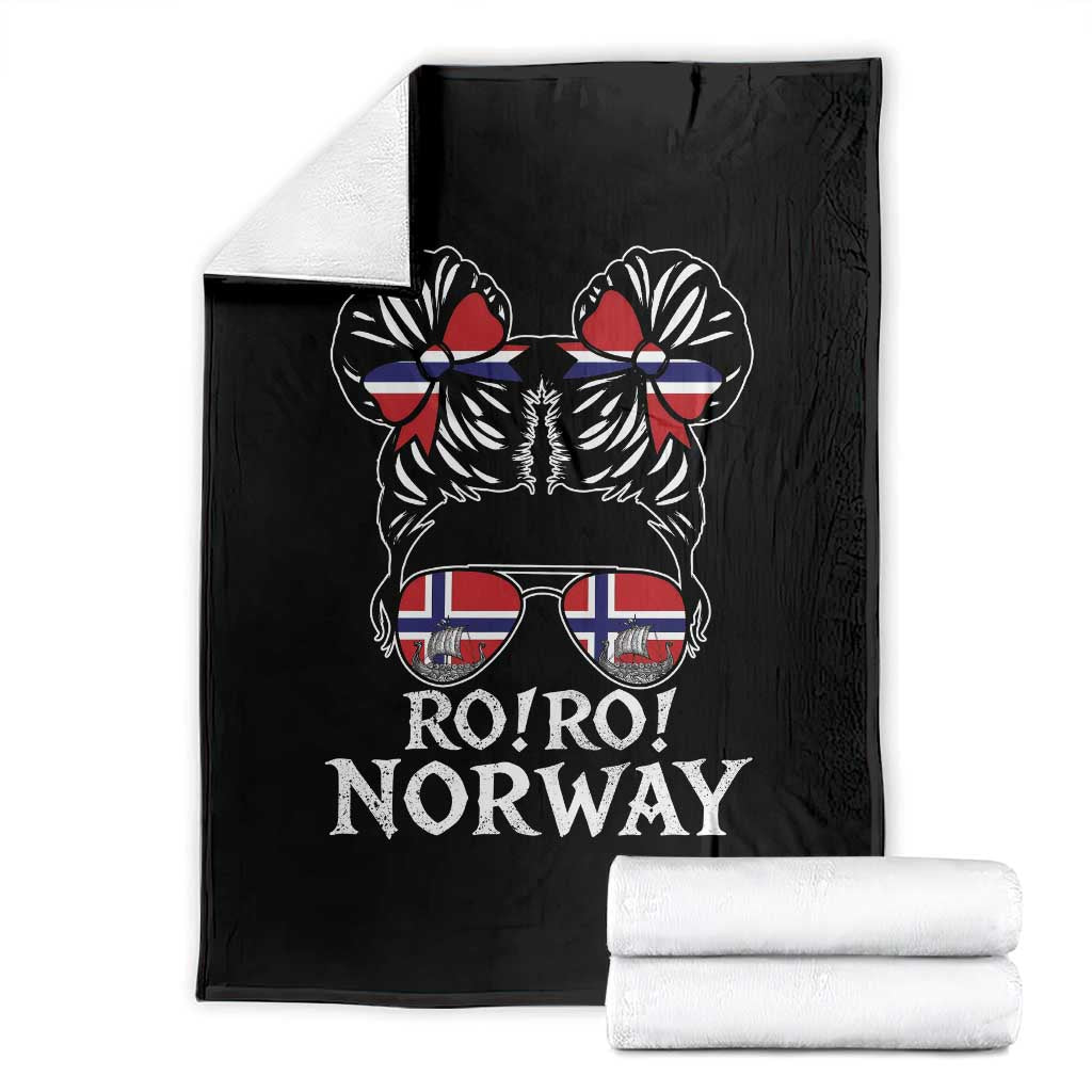 Ro Ro Norwegian Viking Ship Messy Bun Girl Throw Blanket TS14 Black Print Your Wear